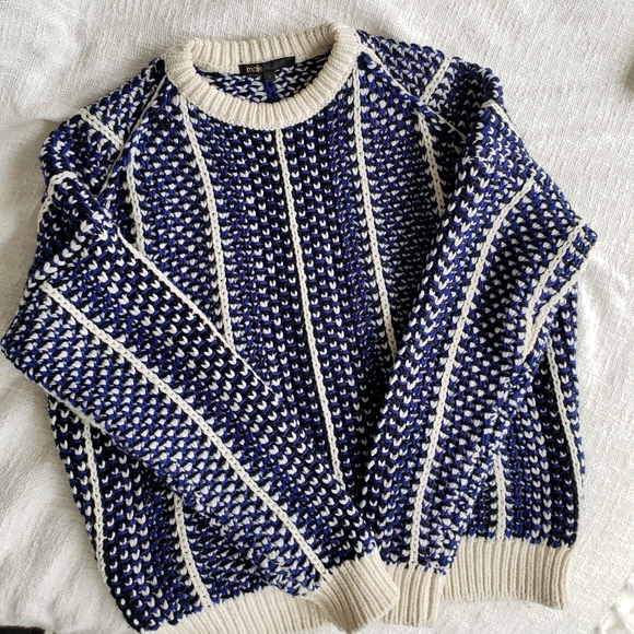 Maje Sweaters - Maje OVERSIZED WOOL-BLEND JUMPER IN BLUE